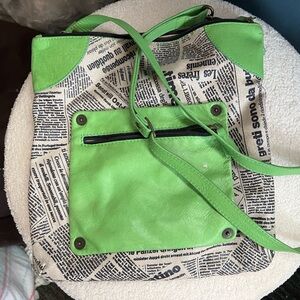 Unique lime color crossover bag